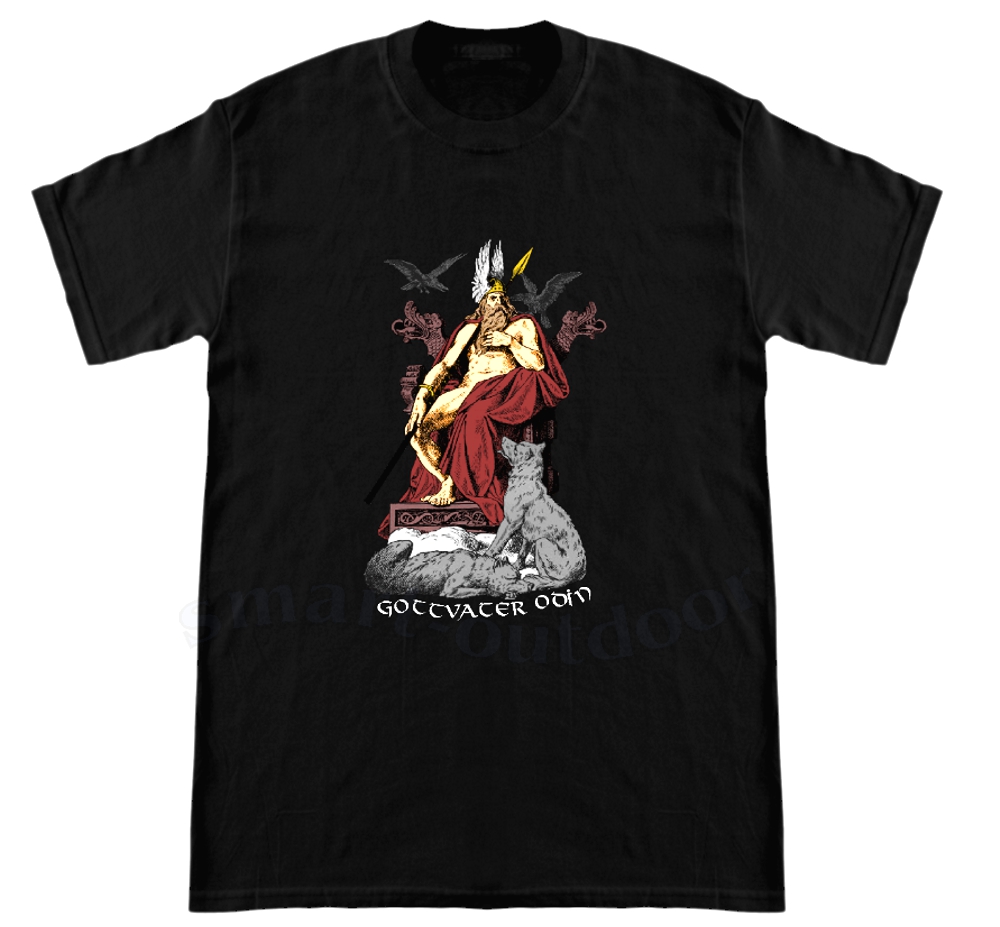T-Shirt "Odins Thron" mit Geri, Freki, Hugin und Munin - von Wolfszeit